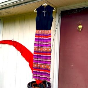 Vintage 70s gown with spunky colors